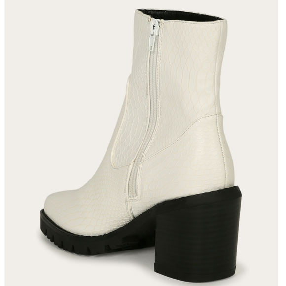 πππ¨π© πππ― 10 π€Square Toe Chunky Heel Lugged - Picture 6 of 8